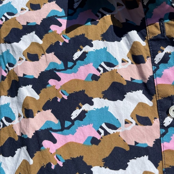 Boden The classic shirt size 12 P multicolored horse prints great condition - Picture 6 of 11